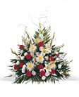 Red & White Traditional Funeral Mache